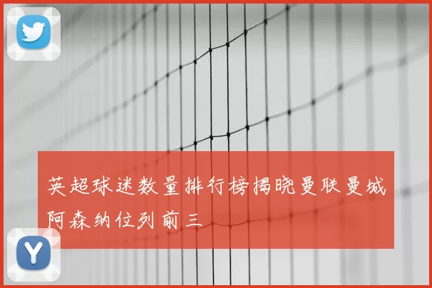 英超球迷数量排行榜揭晓曼联曼城阿森纳位列前三